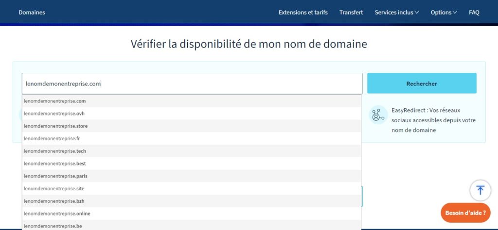 nom de domaine