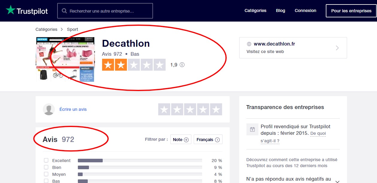 avis decathlon trust pilot