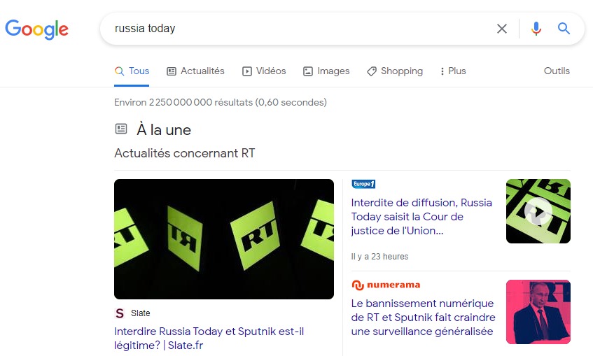 presse russe google